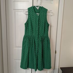 J. Crew Factory Green Sleeveless Dress